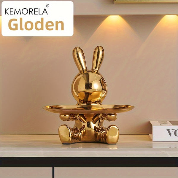 KEMORELA Rabbit Key Storage Ornament, Ceramic Material, Figurine Ornament