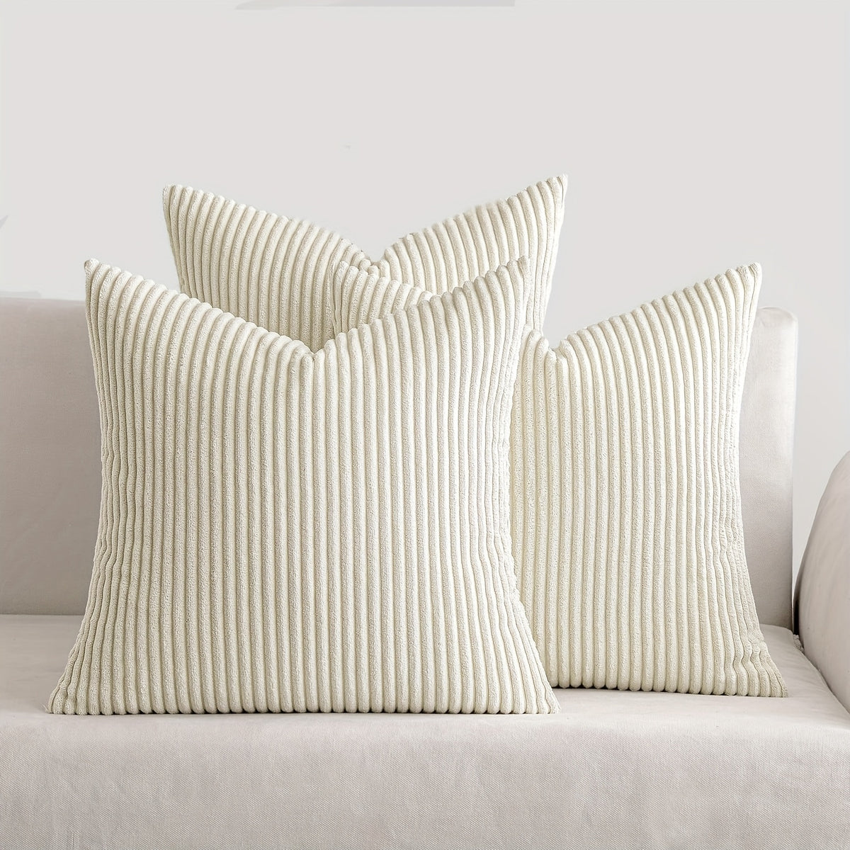 3pcs Bocwre Soft Velvet Bohemian Striped Pillow Covers - Double-Sided Reversible Decorative Cushion Covers with Zipper Closure