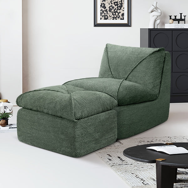 KERDOM 35.4'' Wide Armless Leisure Sofa, Breathable -linen Fabric