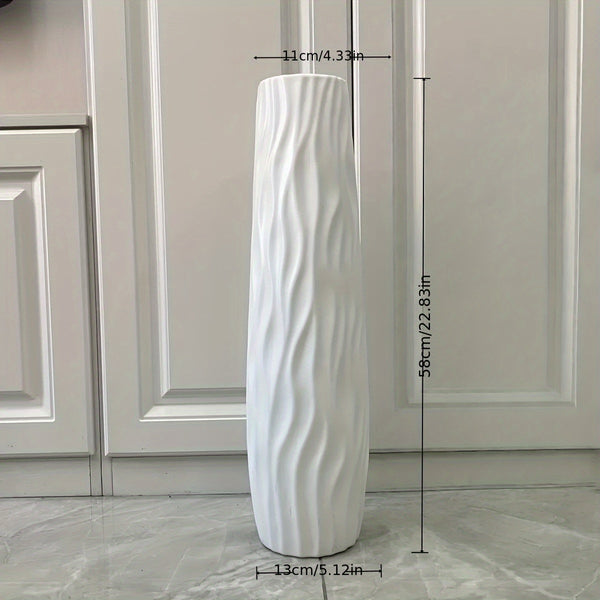 u002FCabinet Vase 22.83 Inches Tall - European Minimalist Modern Geometric Texture Cylindrical Design