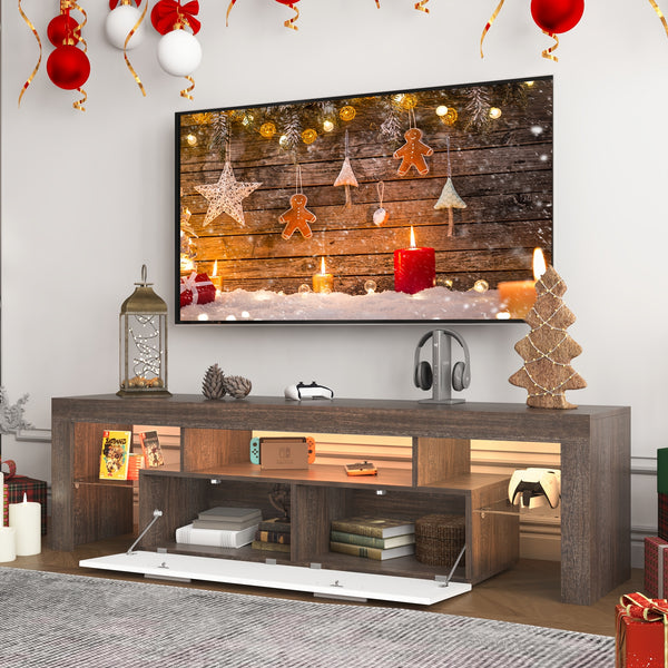 Farmhouse LED TV Stand for 50\u002F55\u002F65\u002F70\u002F75\