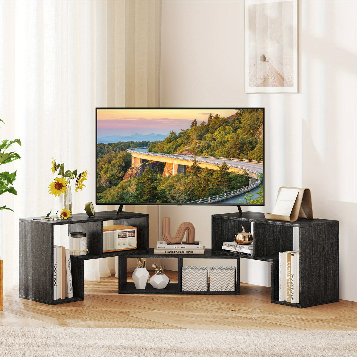 GIANTEX 3pcs Convertible TV Stand for Up to 65\