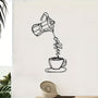 1pc Modern Metal Coffee Wall Art, Modern Metal Coffee Abstract Statue Mural, Perfect for Home & Kitchen